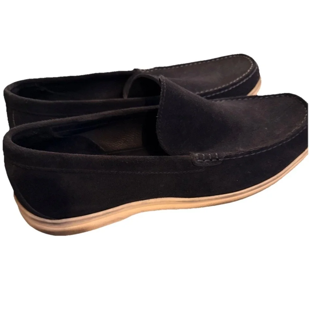 Johnston And Murphy‎ 245719 Marlow Venetian Navy Suede Slip On Loafers Sz-9.5